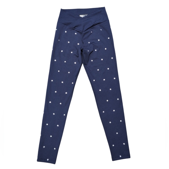 Beach Riot Sport Cara Star Studded Leggings Navy Blue Silver Stud Stars Size Med - Picture 2 of 12